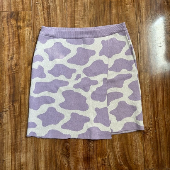 Cow print knit skirt - Picture 1 of 6